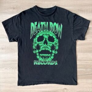 Death Row Records Graphic Tee Black Rap Hip Hop Vintage Style T Shirt Large